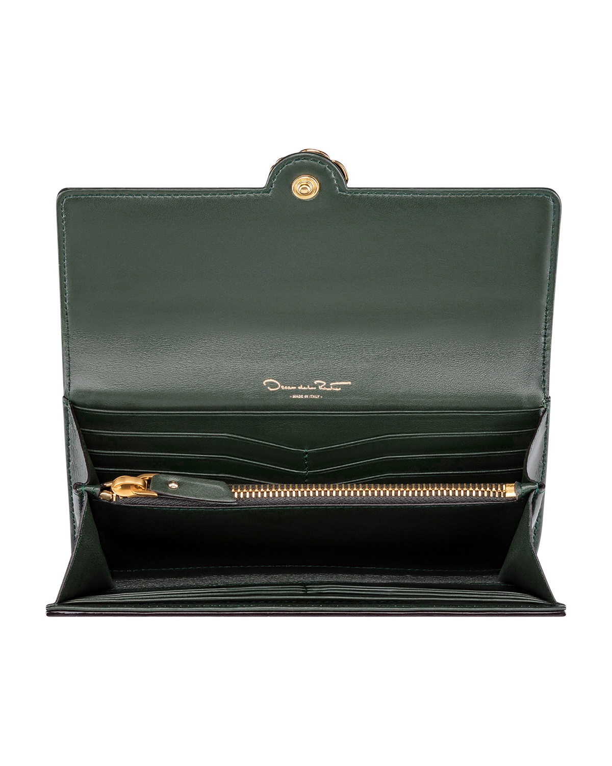 GREEN CROC-EMBOSSED CONTINENTAL WALLET - 2
