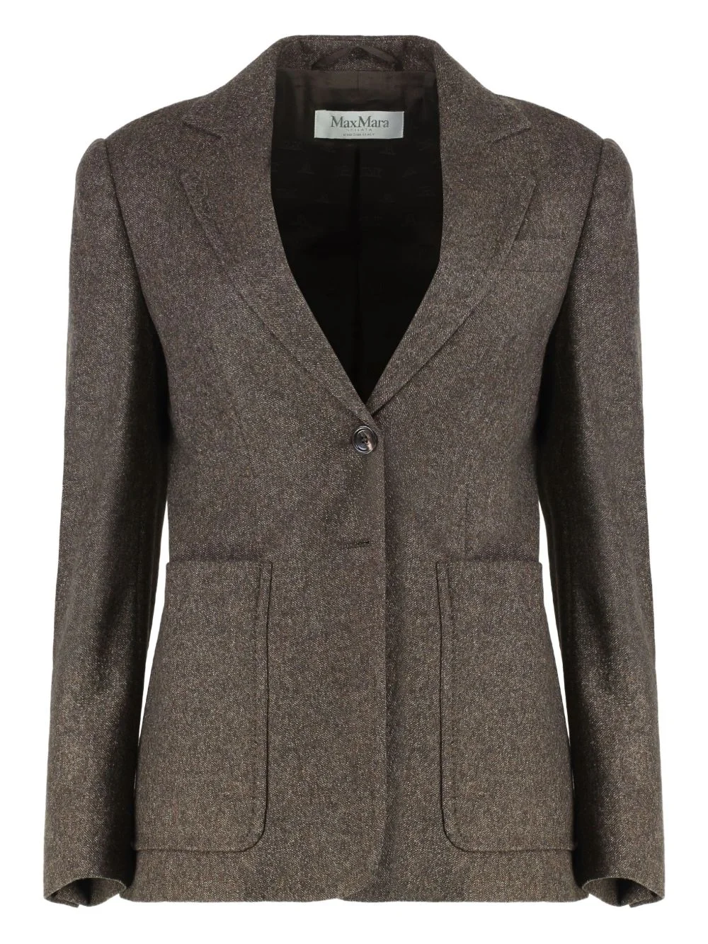single-breasted tweed jacket - 1