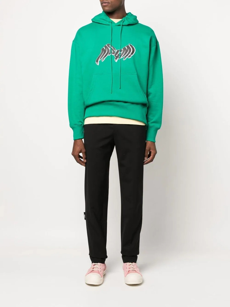 MSGM logo-waistband straight-leg trousers outlook