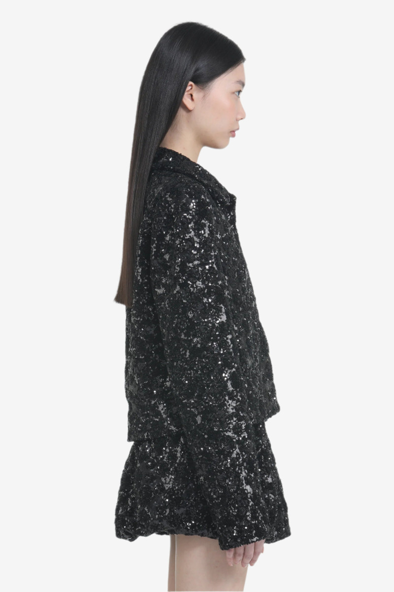 SHORT JACKET WITH SEQUINED FABRIC AND POCKETS 3