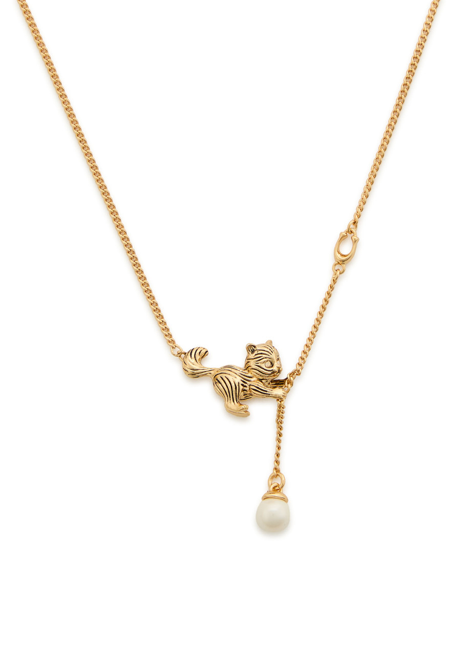 Coach Cat and Pearl Pendant Necklace - 1