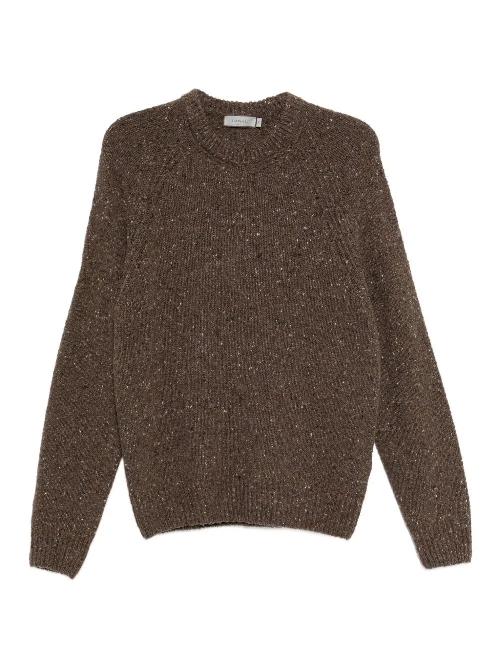 speckled crew-neck sweater - 1