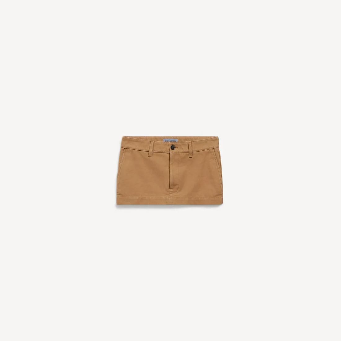 Women's Mini Cotton Skirt in Beige - 1
