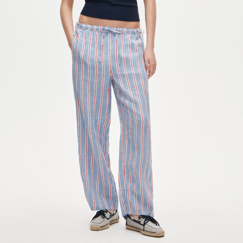 Soleil pant in striped linen 3