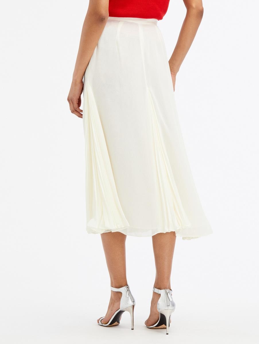 PLEATED SILK MIDI SKIRT - 3