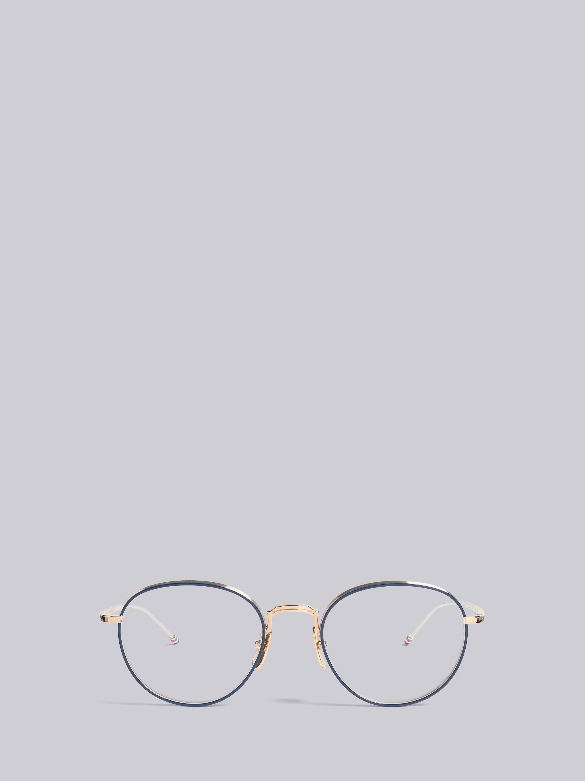 TB119 - Navy and White Gold Pantos Eyeglasses - 1