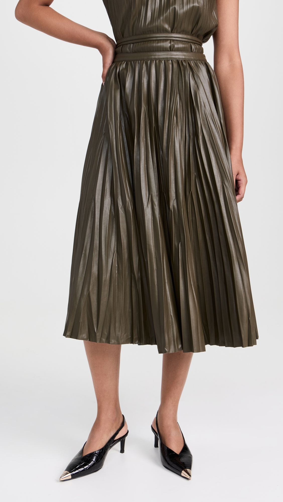 Rosalyn Skirt in Faux Leather - 6