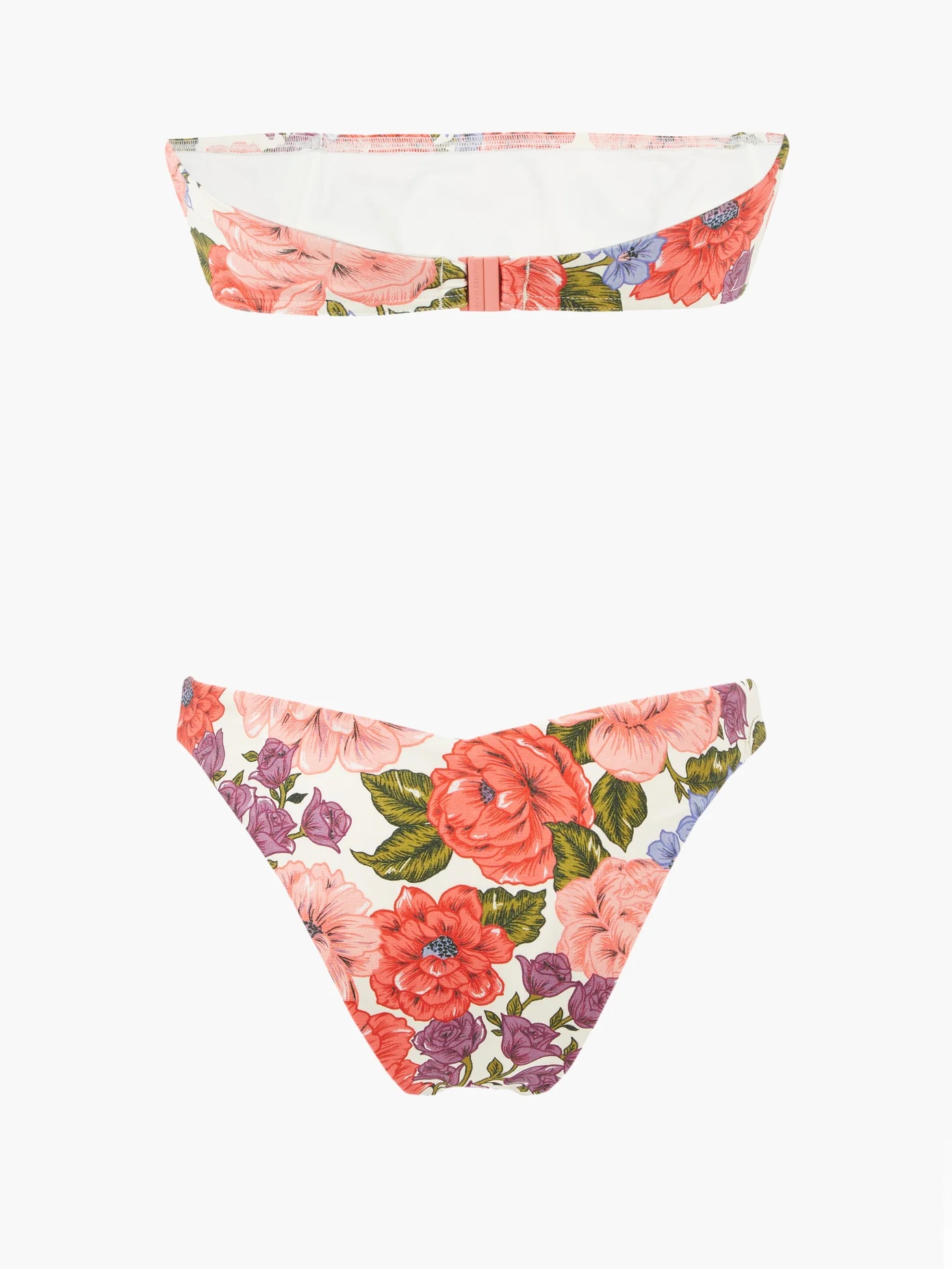 Poppy floral-print jersey bandeau bikini - 4