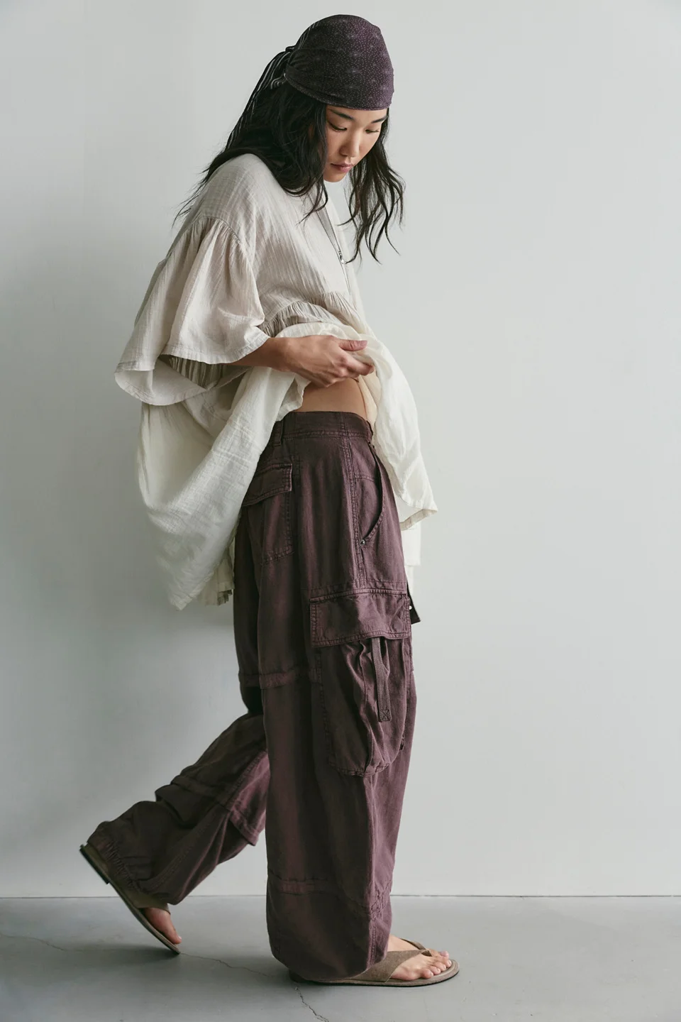 We The Free Reef Curved Linen Cargo Pants - 1
