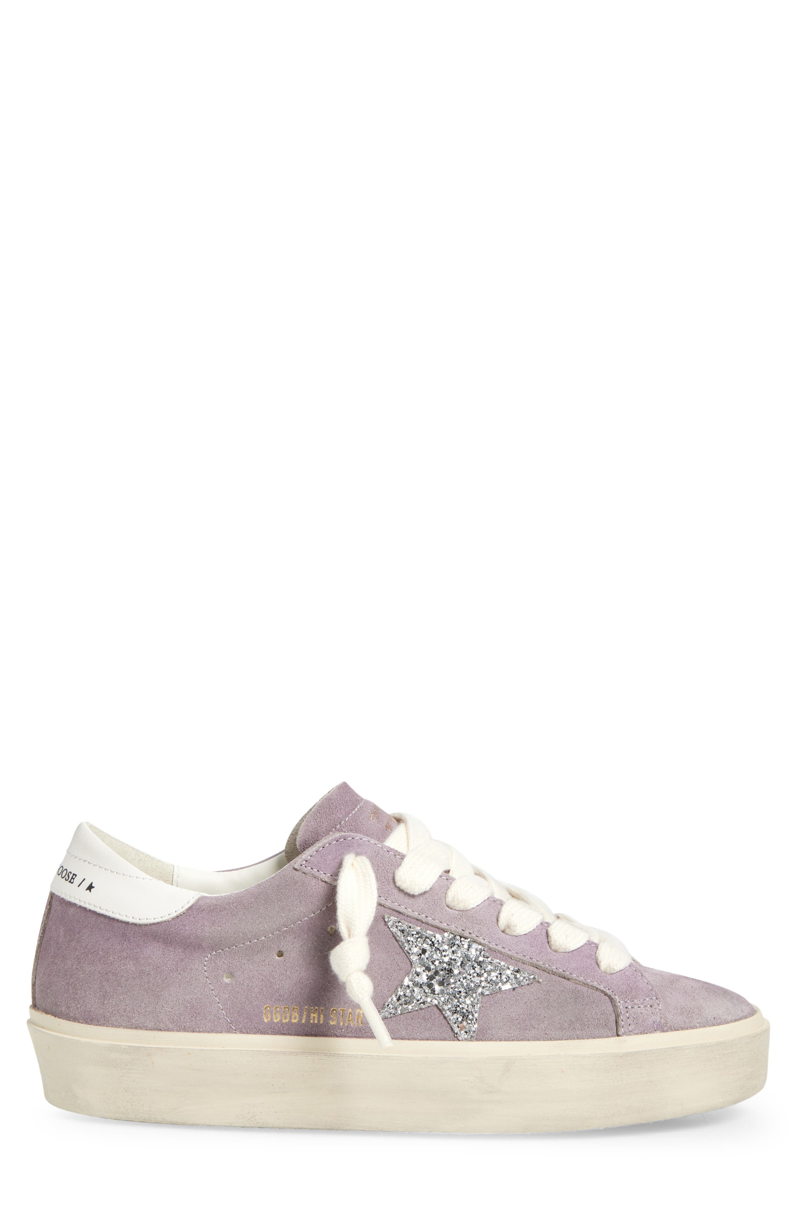 Golden Goose Hi Star Platform Sneaker in Lilac/Silver/White at Nordstrom - 3