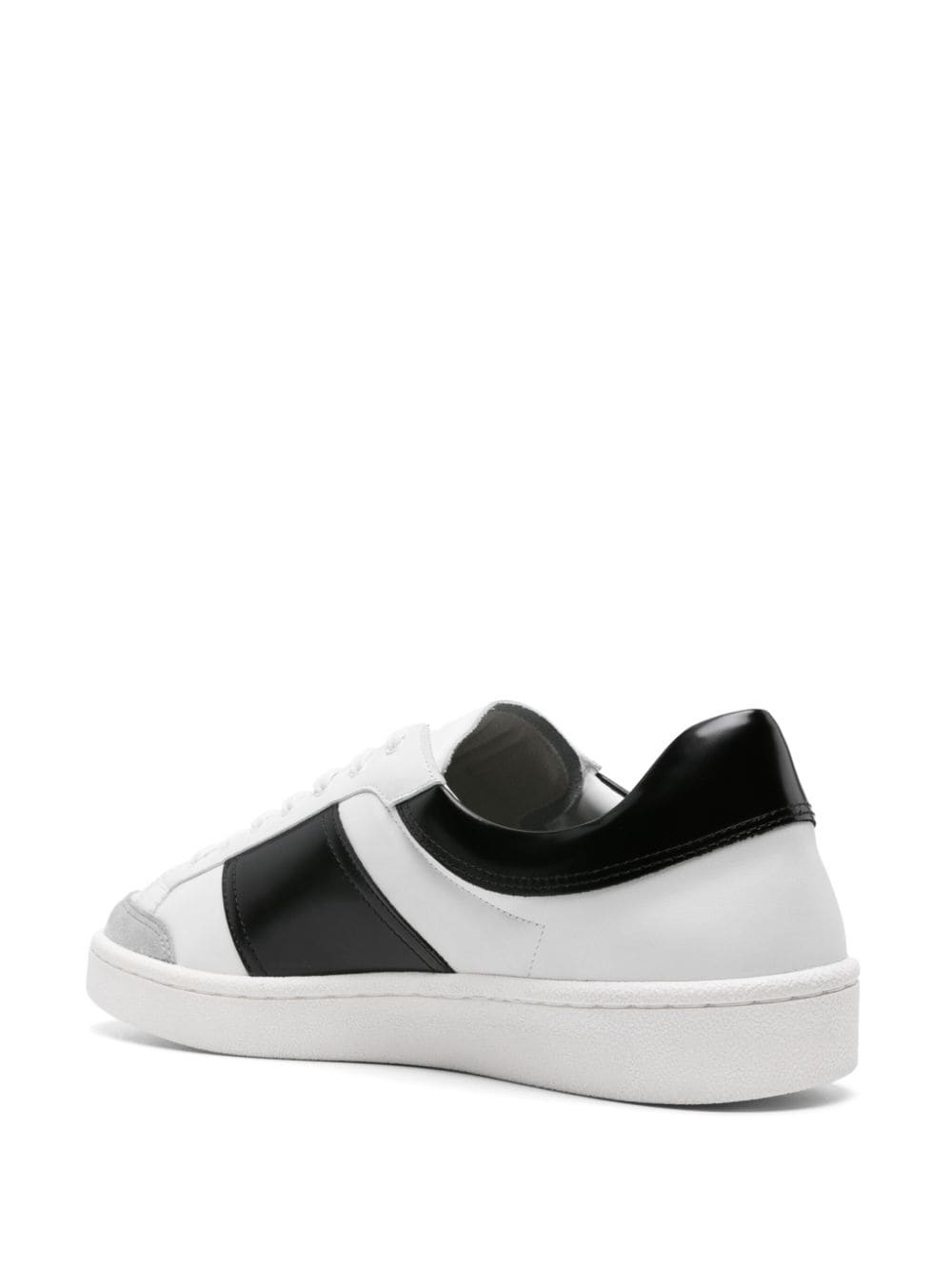 panelled leather sneakers - 3