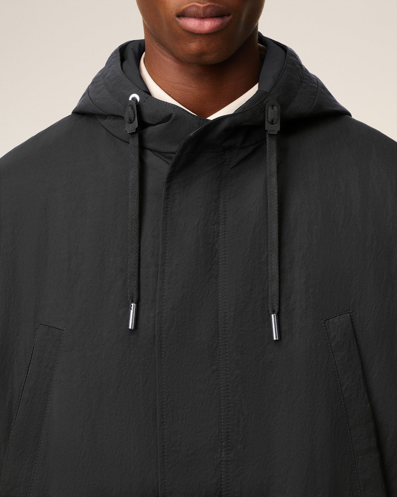 BLACK NYLON SERGÉ PADDED PARKA JACKET 4