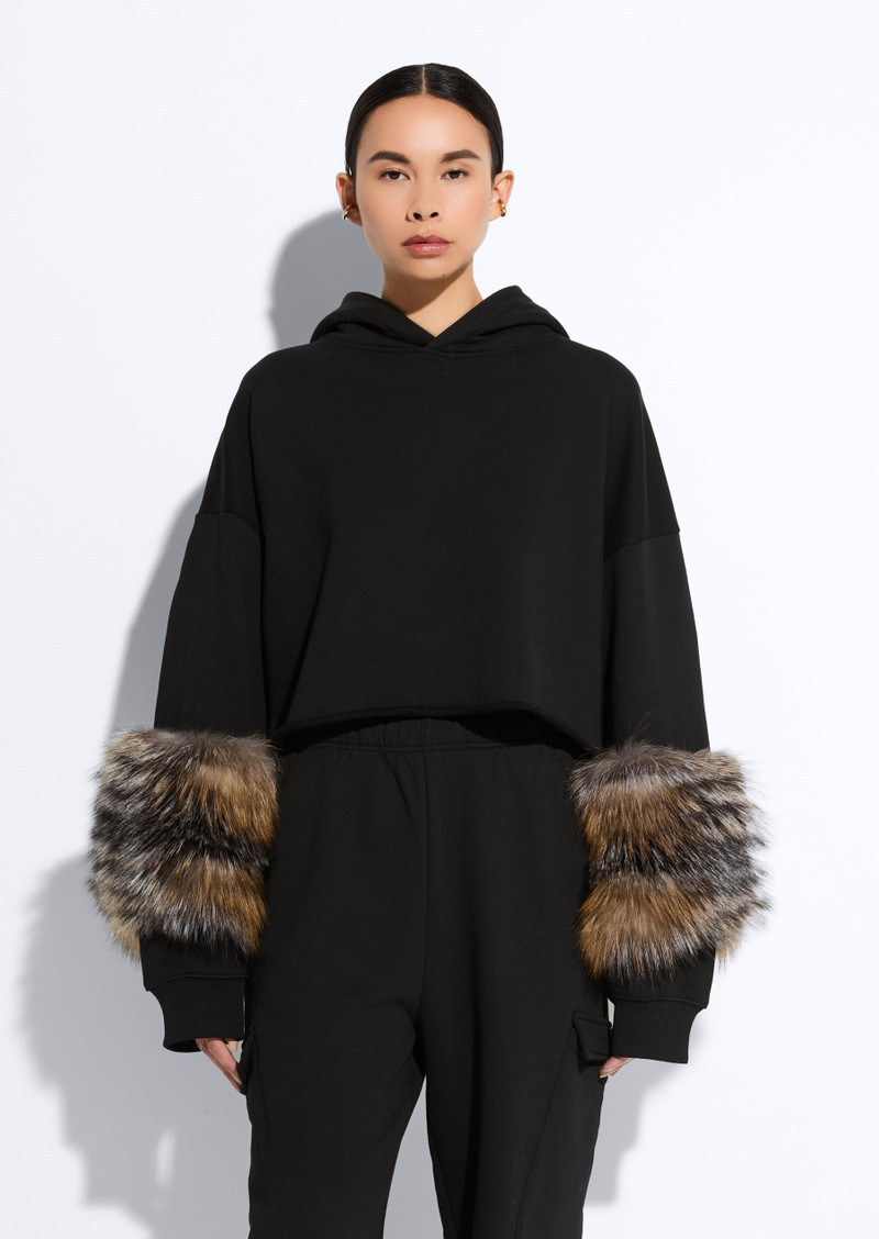 LAPOINTE Cotton Sweatshirt With Fur outlook