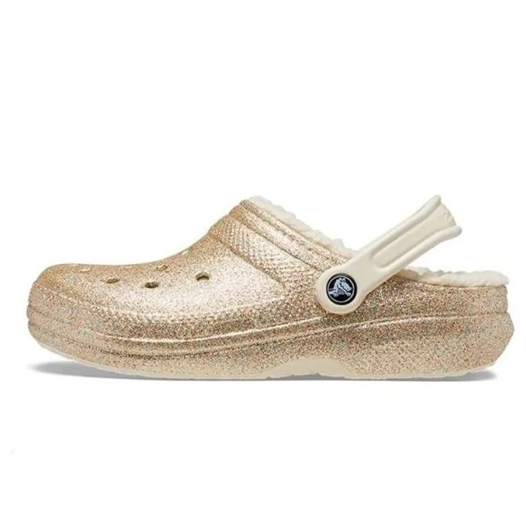 Crocs Classic Glitter Lined Clogs 'Gold White' 205842-93S - 1