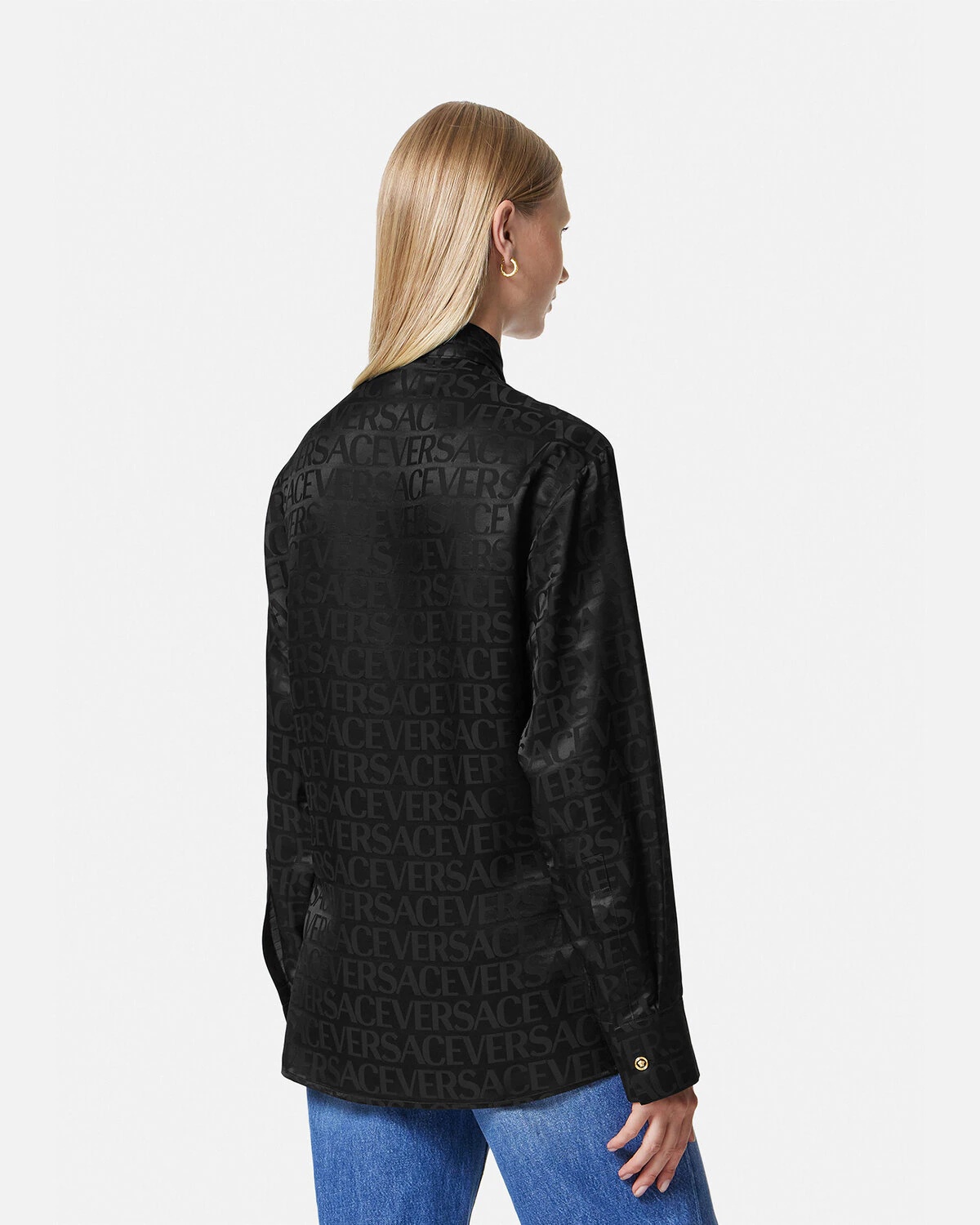 Versace Allover Scarf-Tie Shirt - 5