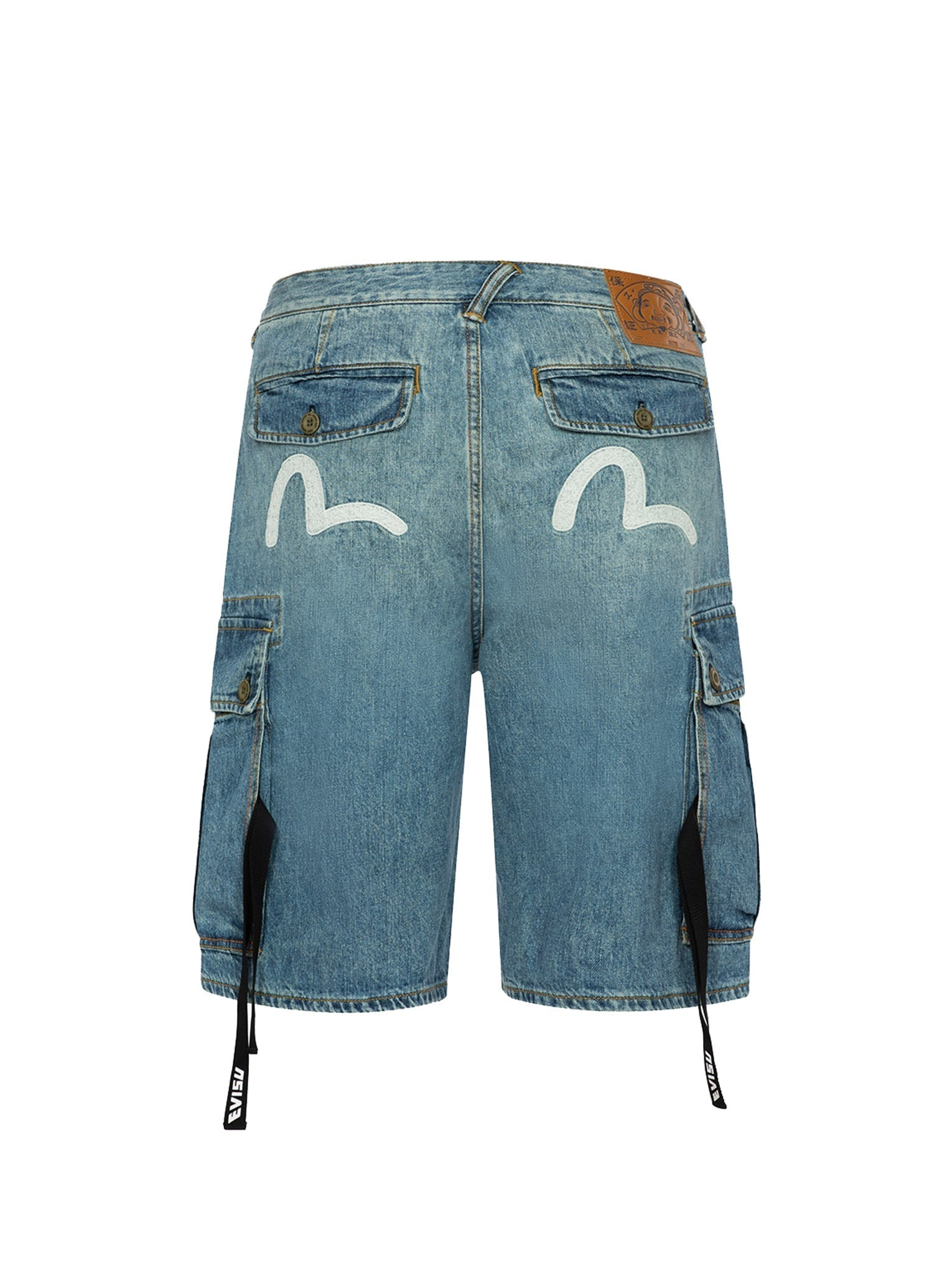 SEAGULL PRINT RELAX FIT DENIM SHORTS - 12