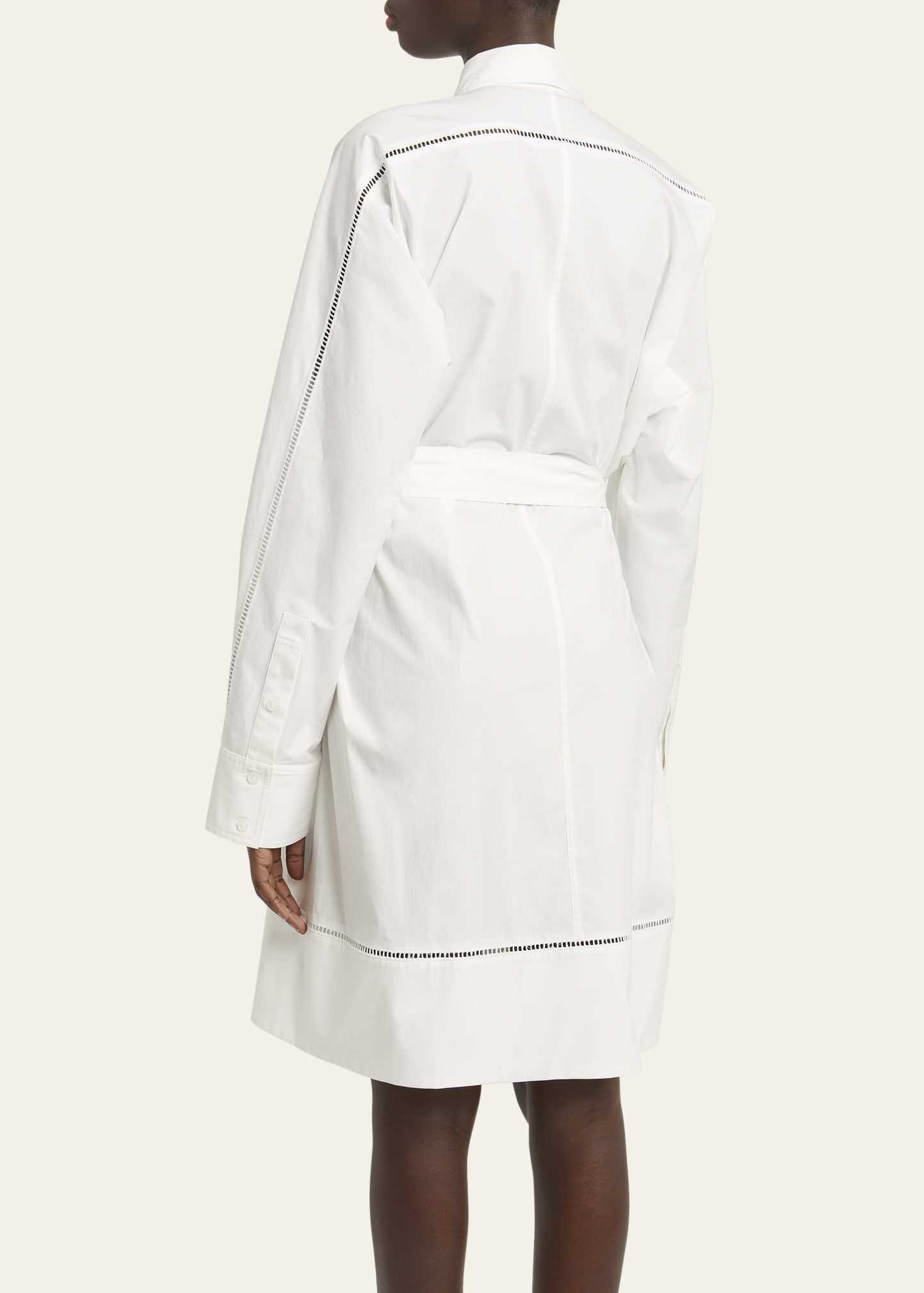 Sammy Belted Ladder Stitch Poplin Dress - 3