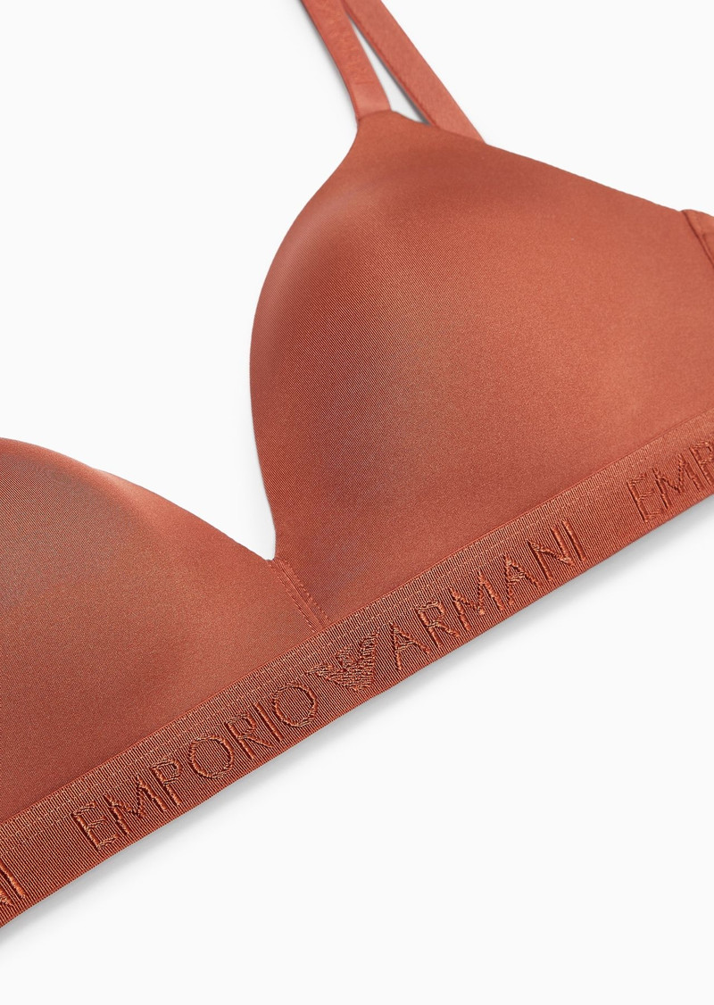 EMPORIO ARMANI ASV iconic logo band recycled microfibre padded triangle bra outlook
