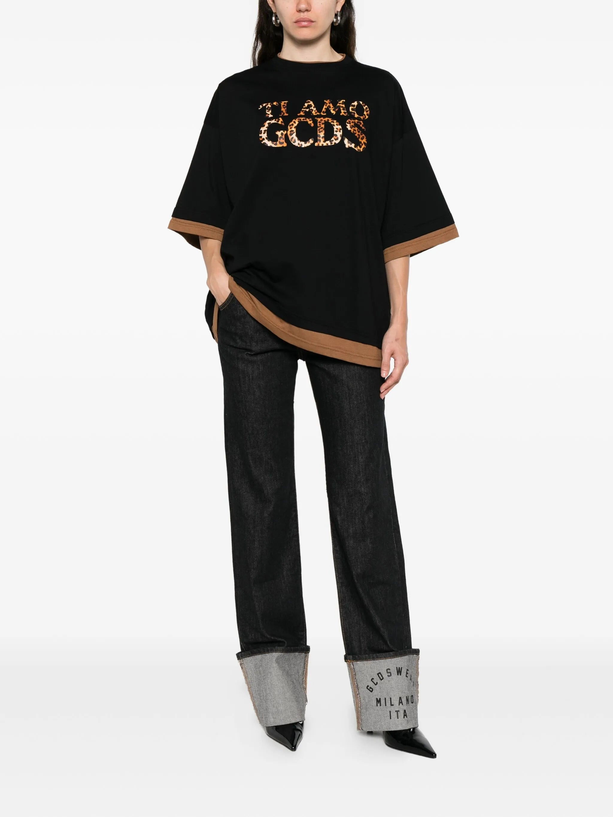 Gcds Leopard-print Trim T-shirt - 5