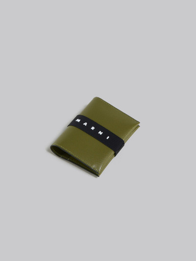Marni GREEN BIFOLD CARDHOLDER WITH LOGO STRAP outlook