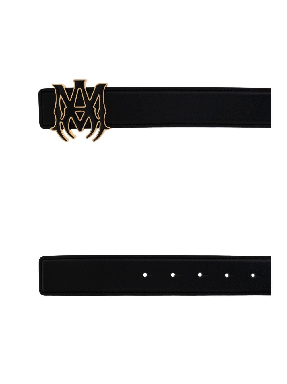 logo-buckle leather belt - 4