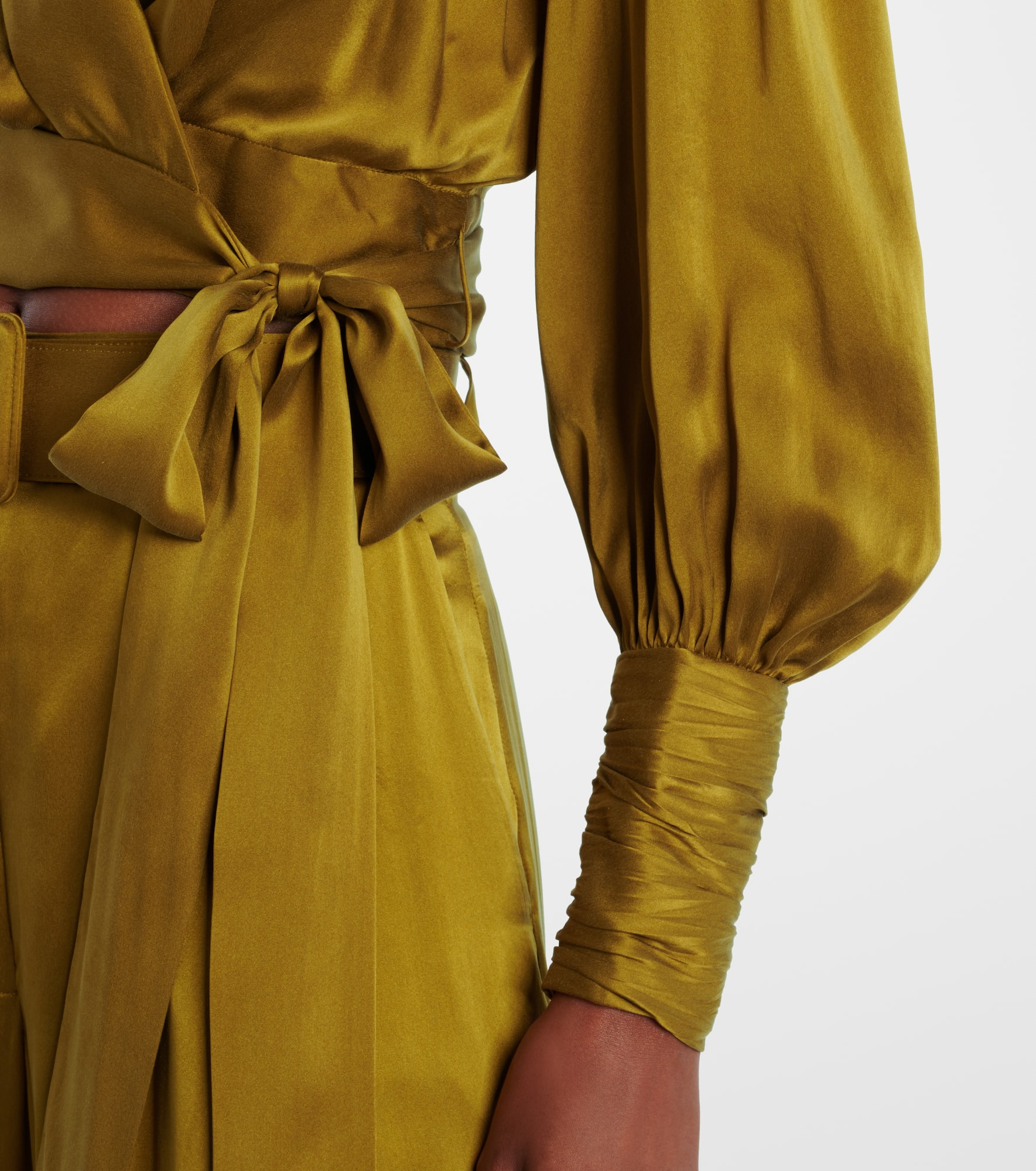 Silk satin wrap top - 5