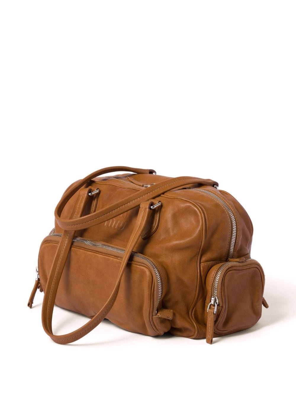 logo-embossed leather tote bag - 3