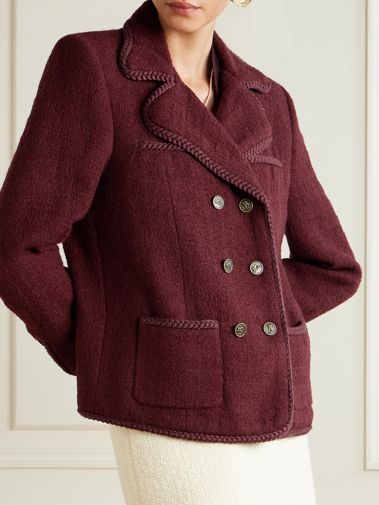Double-breasted Wool-blend Tweed Jacket - 4