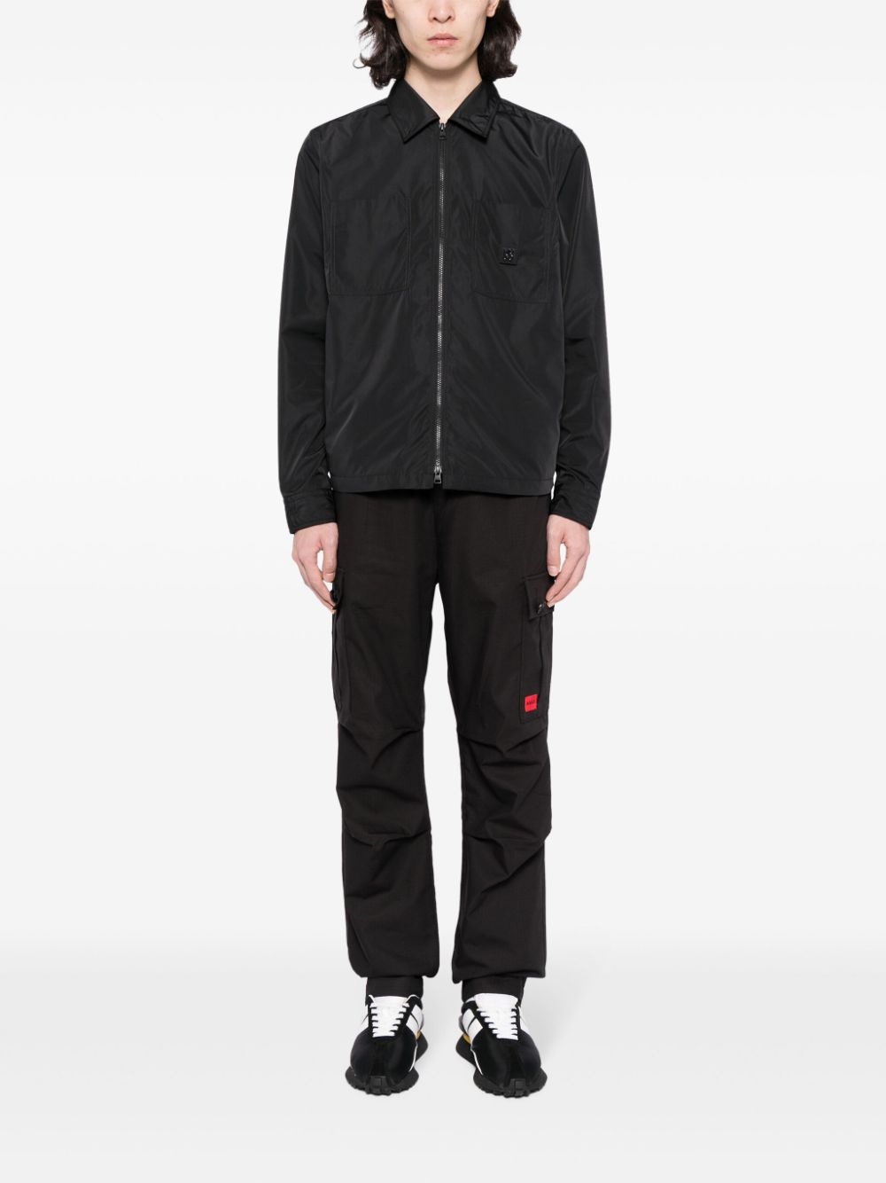 logo-appliquÃ© cargo trousers - 2