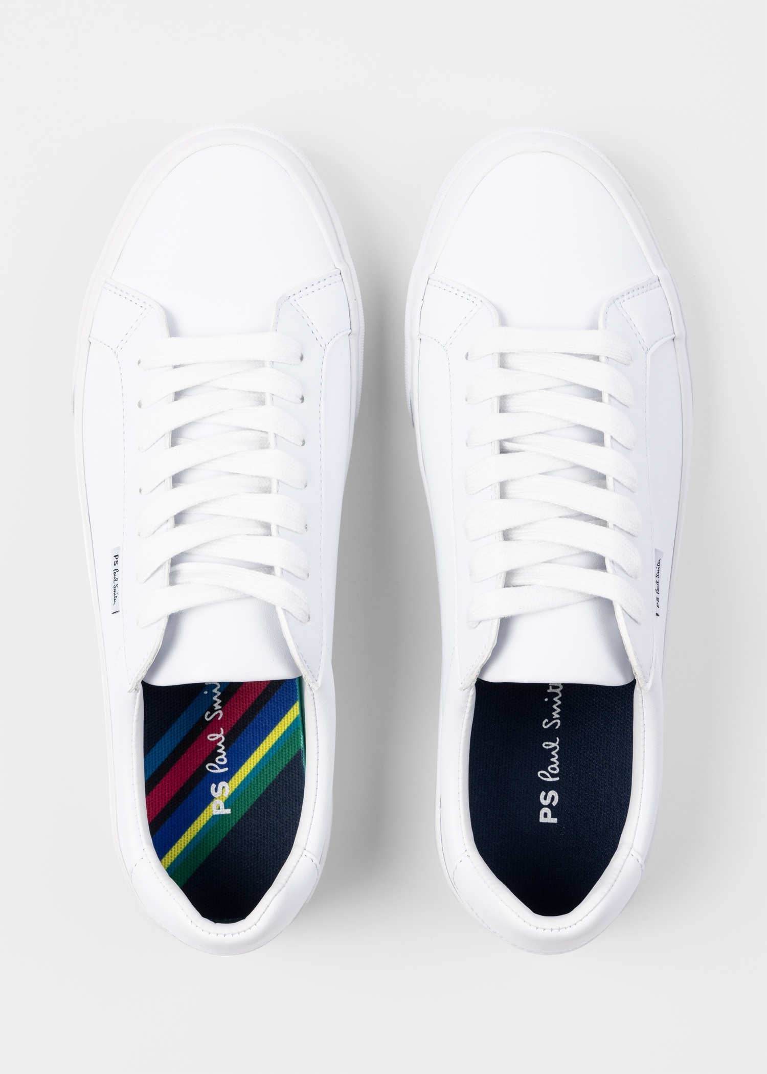 White Coated Leather 'Amos' Trainers - 2