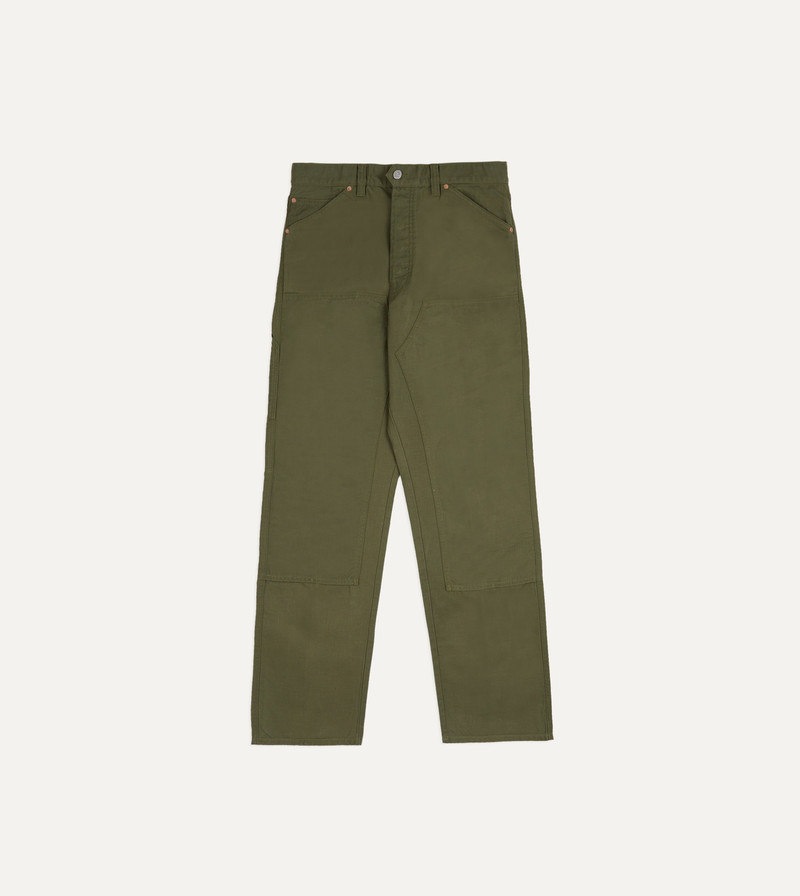 Olive Cotton Canvas Carpenter Pant - 1
