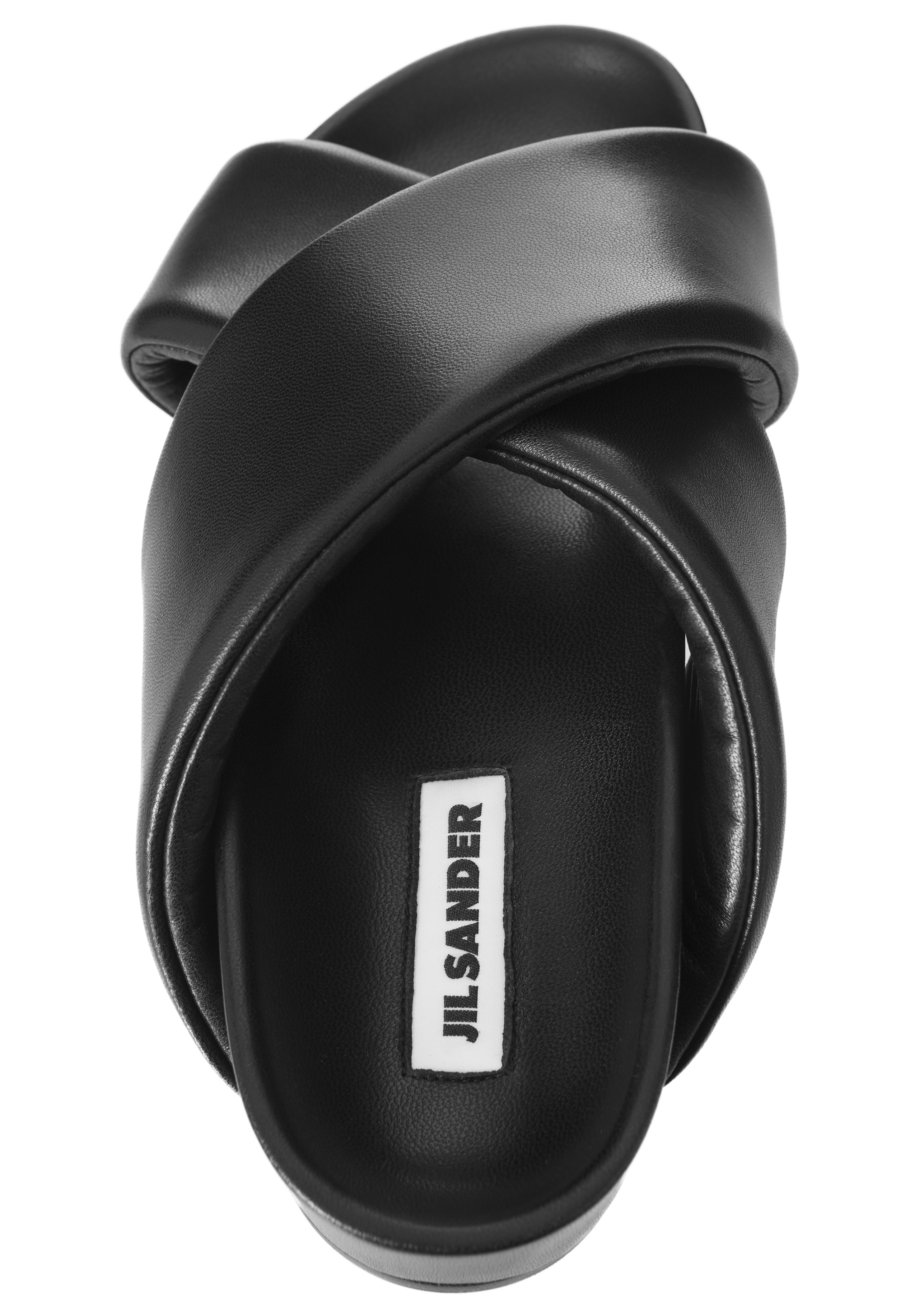 CROSS-STRAP LEATHER SANDALS - 1