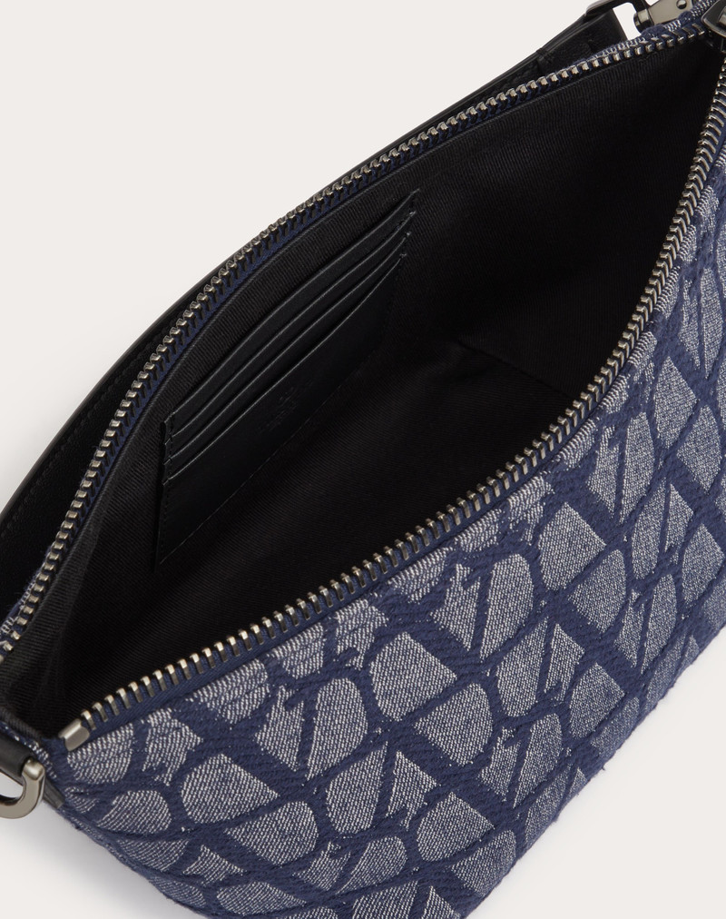DENIM-EFFECT TOILE ICONOGRAPHE JACQUARD FABRIC CROSSBODY BAG 7