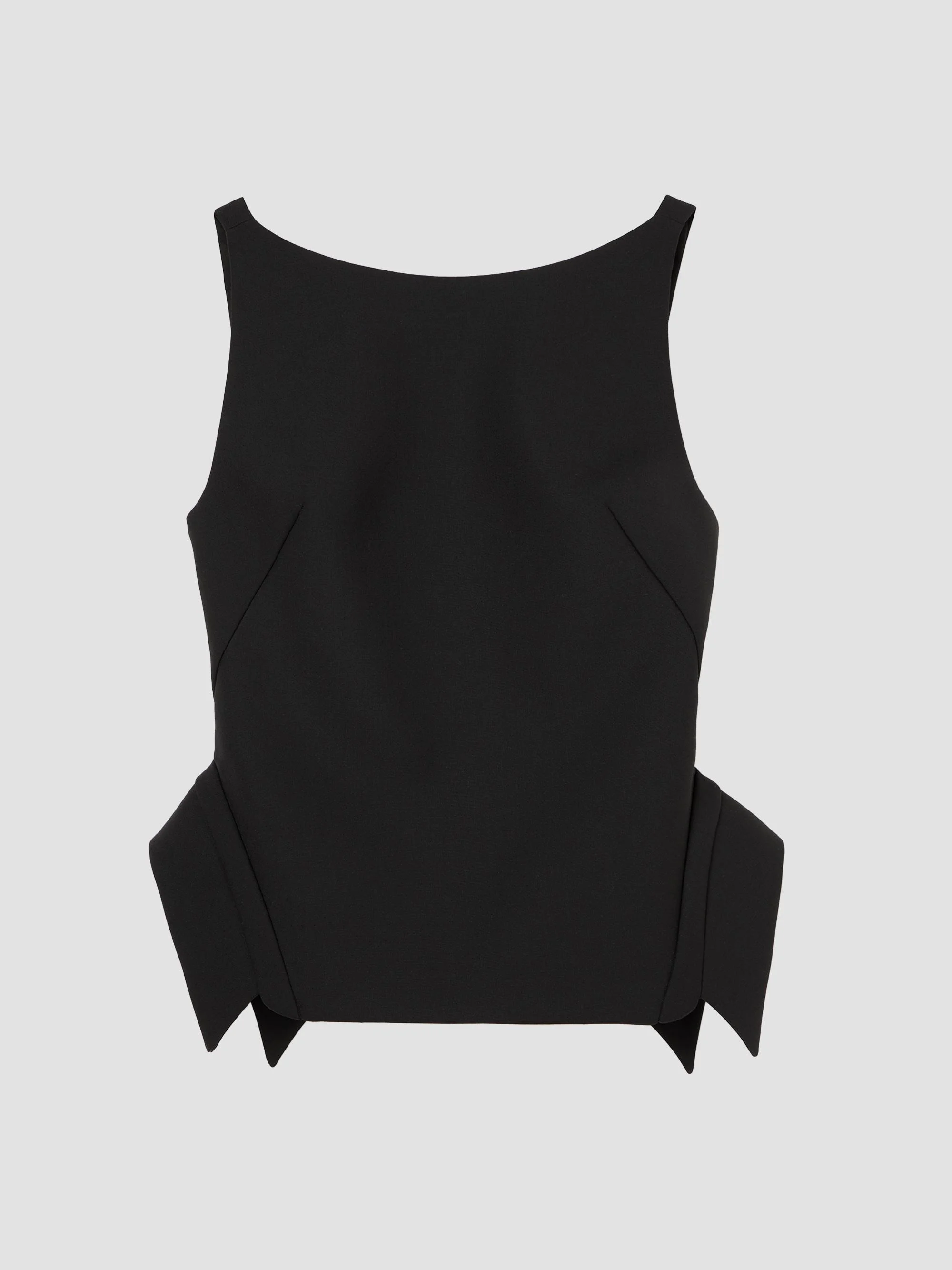 Women's Deconstructed Collar Top - Black - 1