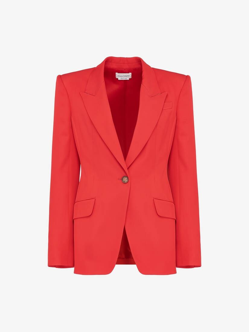 Women's Single-breasted Jacket in Lust Red - 2