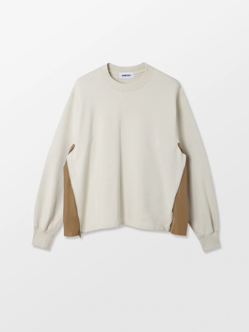 SIDE ZIP LOGO CREWNECK - 1