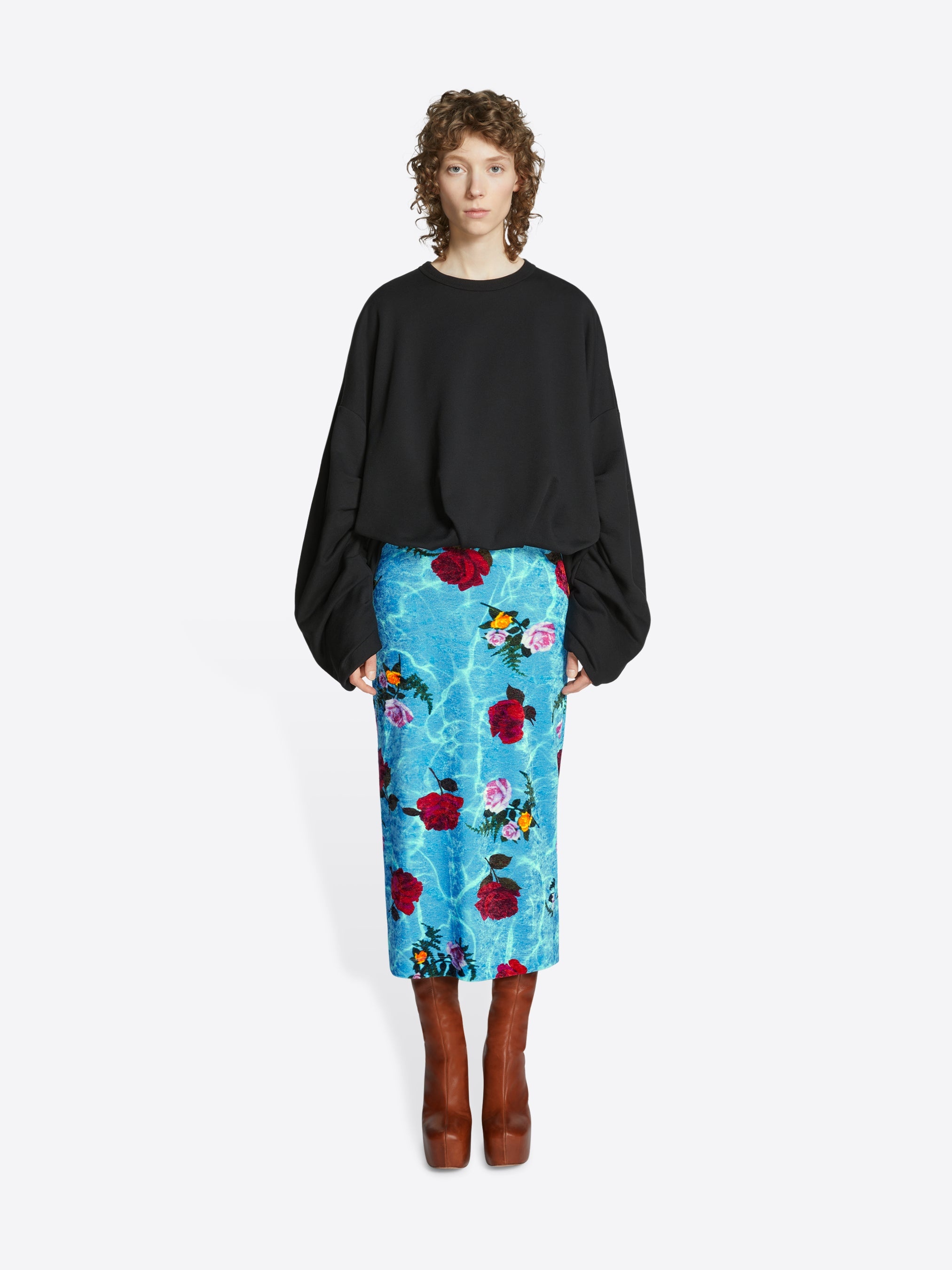 FLORAL VELVET SKIRT - 2