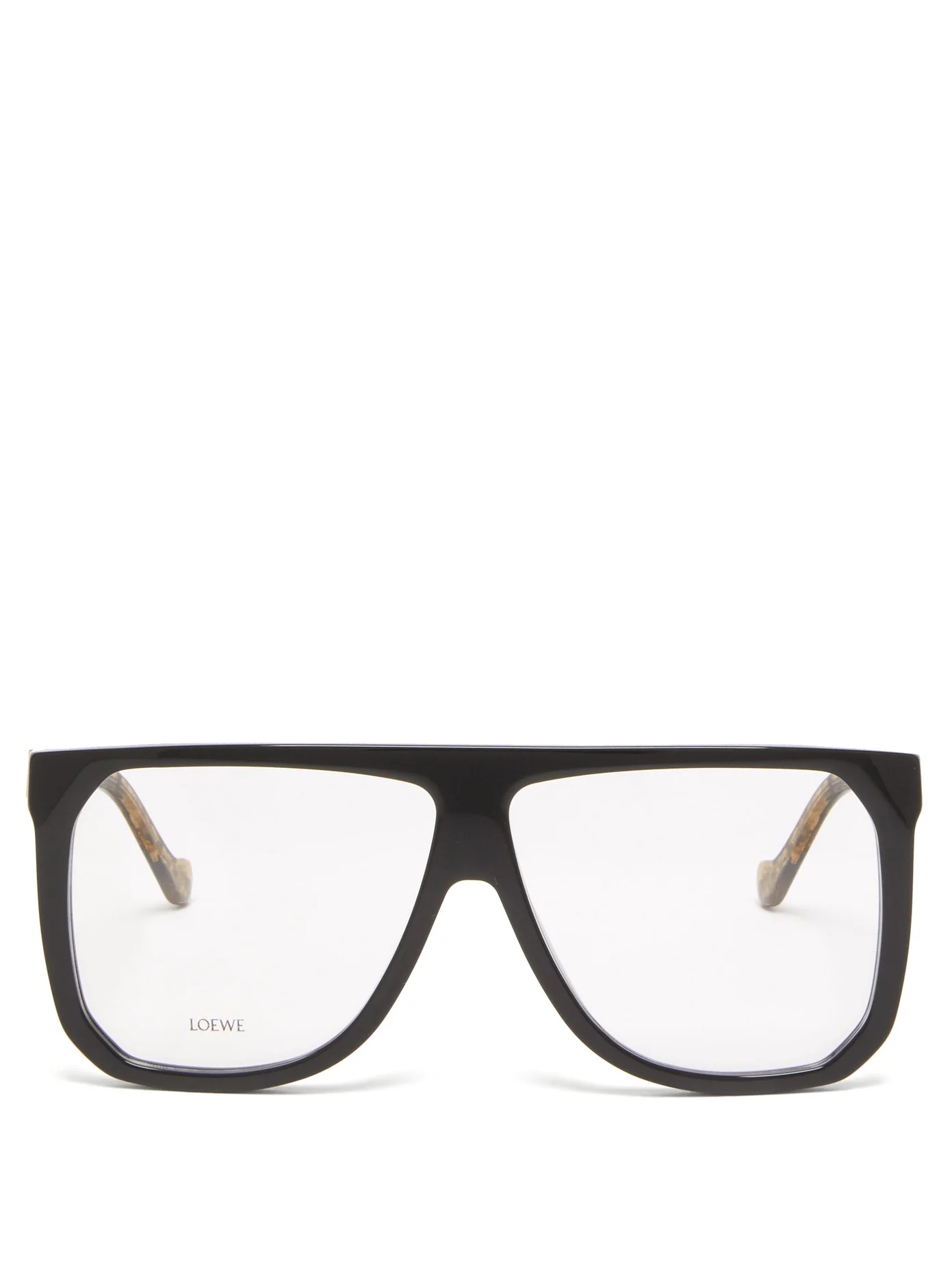 Logo oversized square acetate glasses - 1