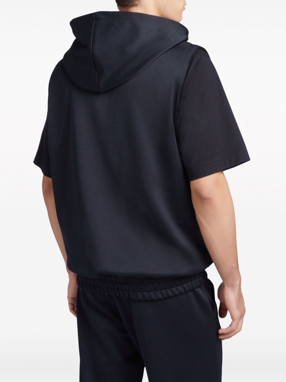 hooded zip-up gilet - 4
