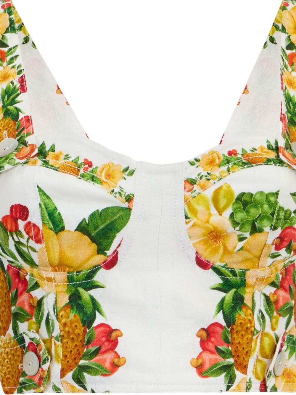 floral-print crop top - 4