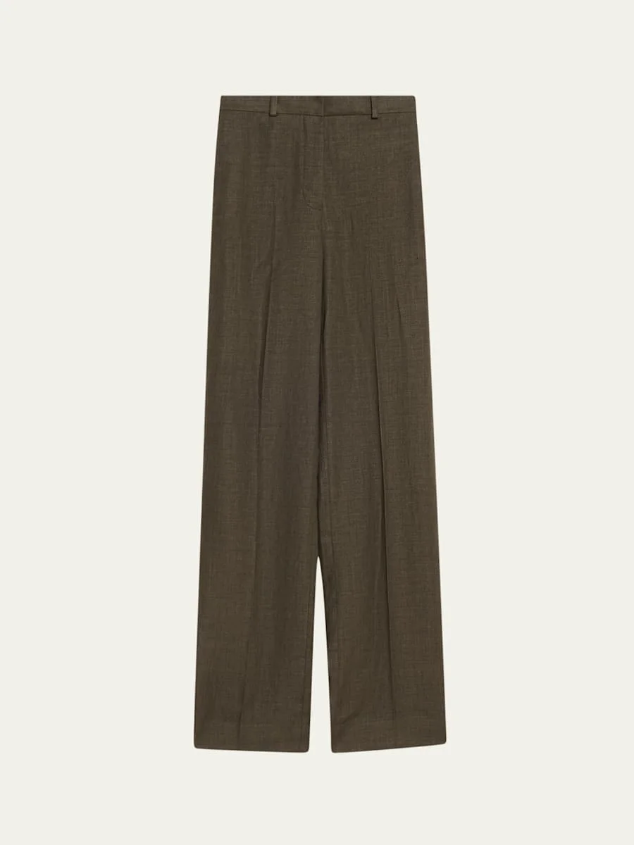 Goldie Structured Linen Wool Trousers - 1