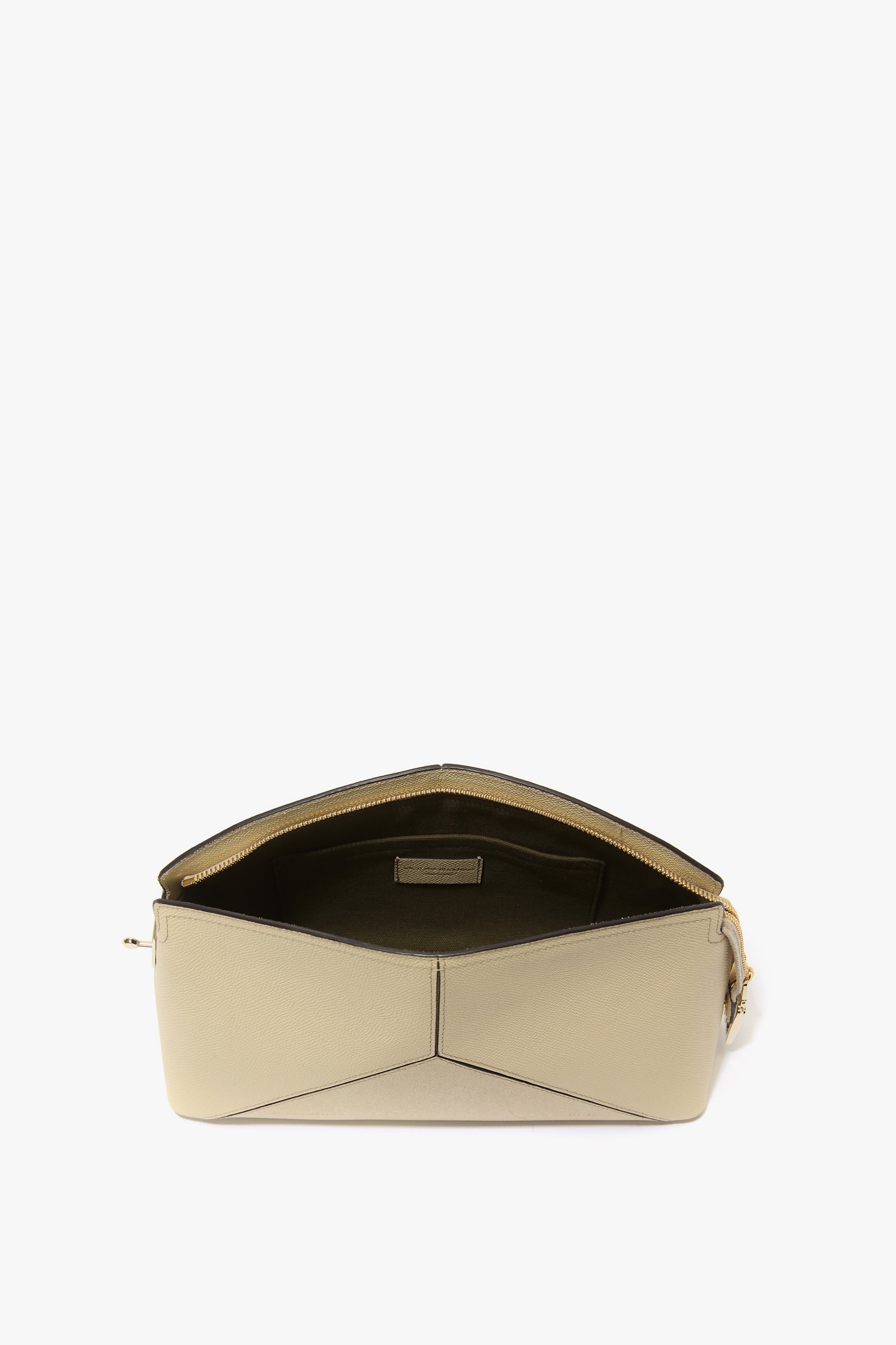 Victoria Clutch Bag In Ivory Grained Leather - 6