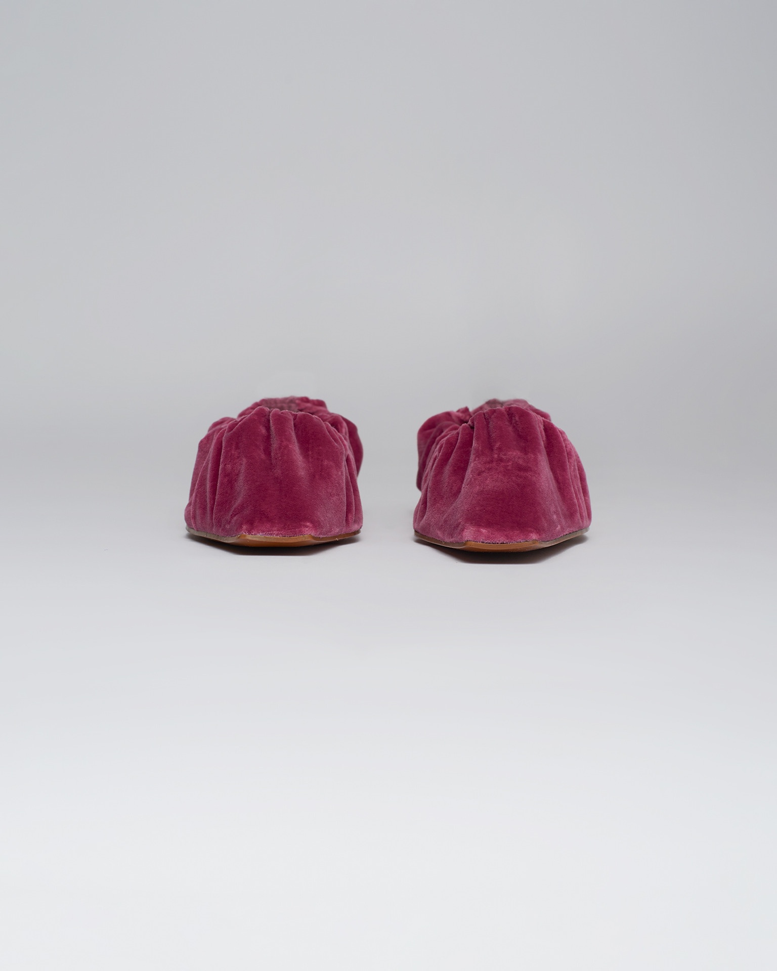 MATANGI - Ruched velvet flats - Peony - 2