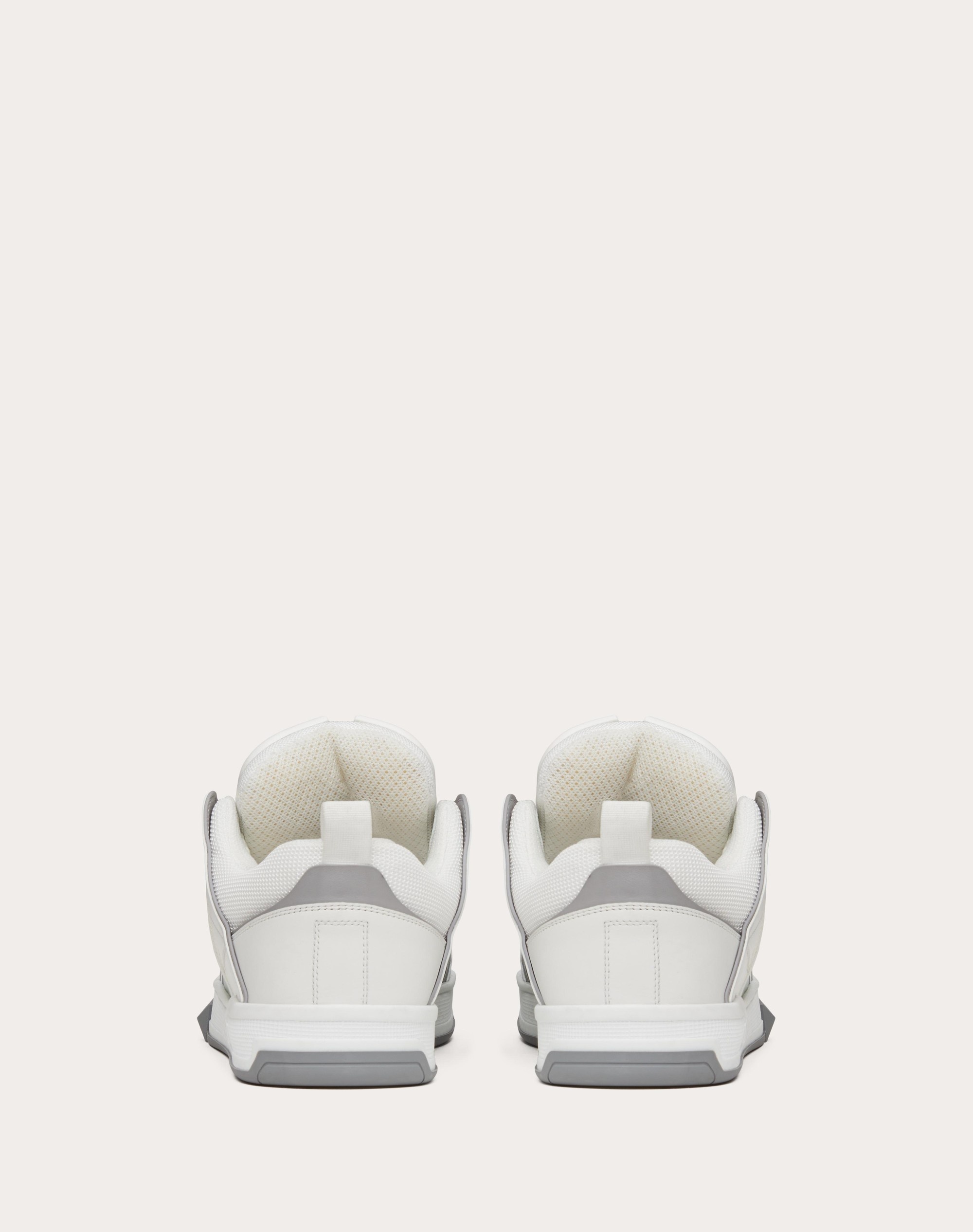 OPEN SKATE CALFSKIN AND FABRIC SNEAKER - 3