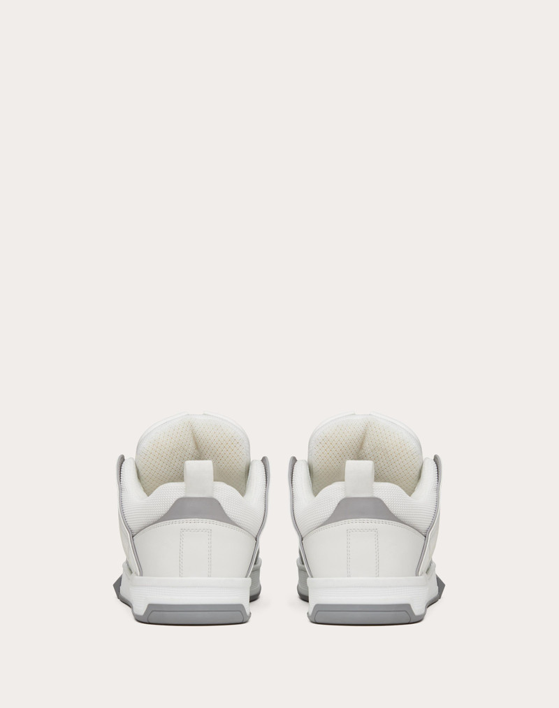 OPEN SKATE CALFSKIN AND FABRIC SNEAKER 3