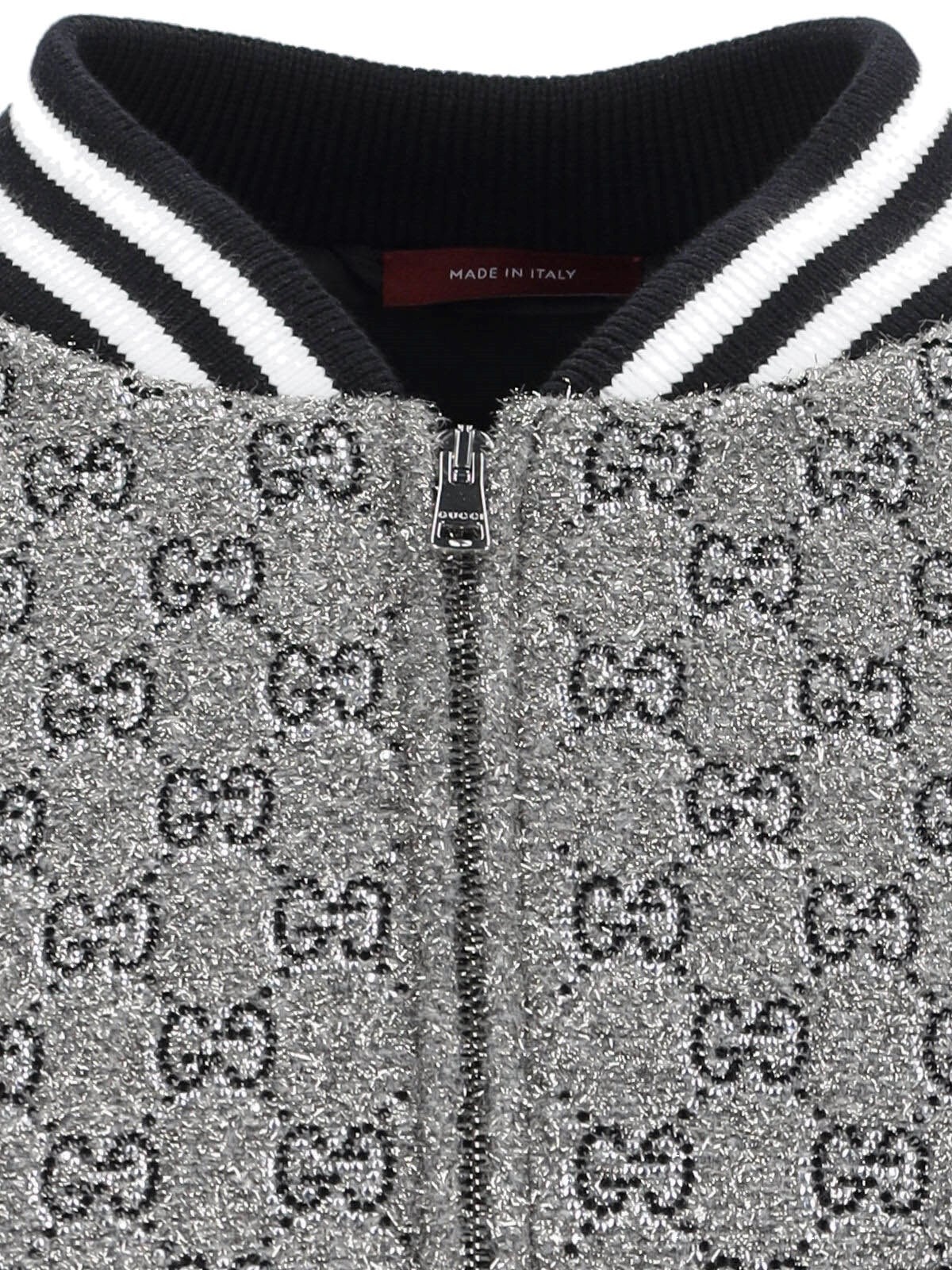 'GG' RHINESTONE BOMBER JACKET - 4