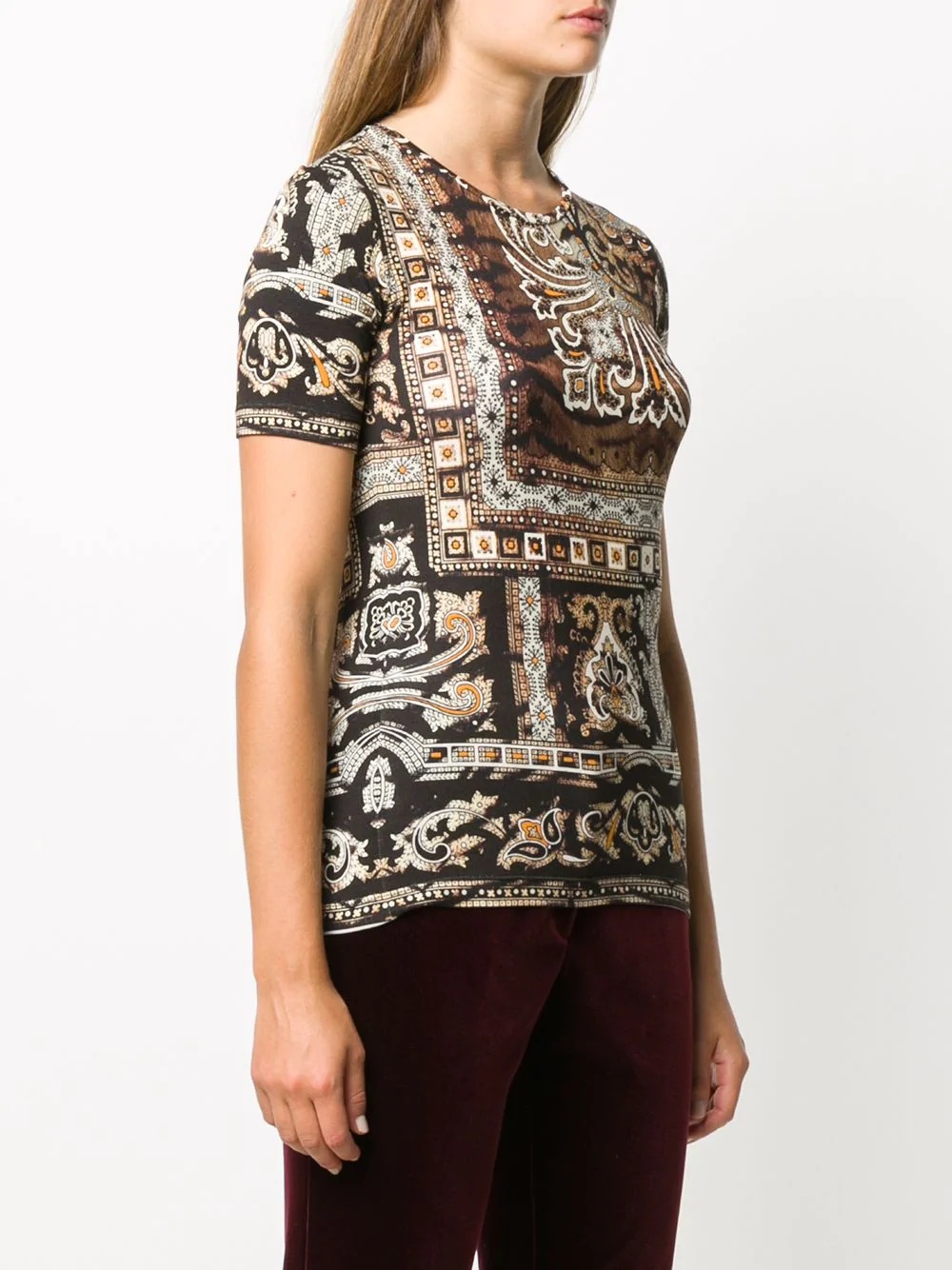 paisley-print short sleeve top - 3