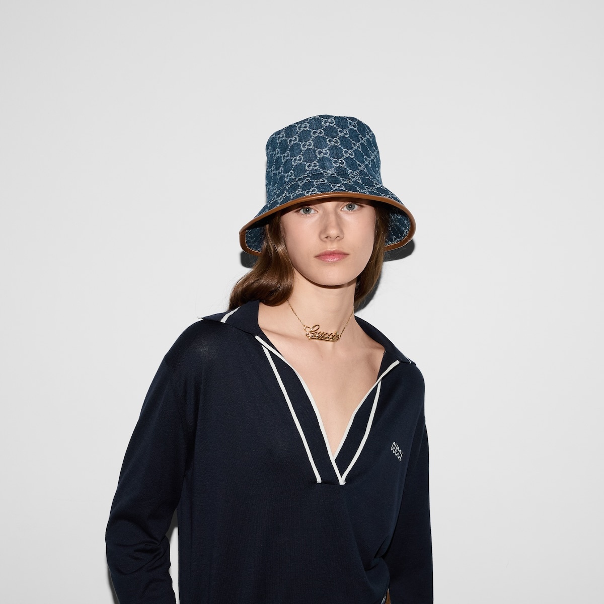 GG denim bucket hat - 3