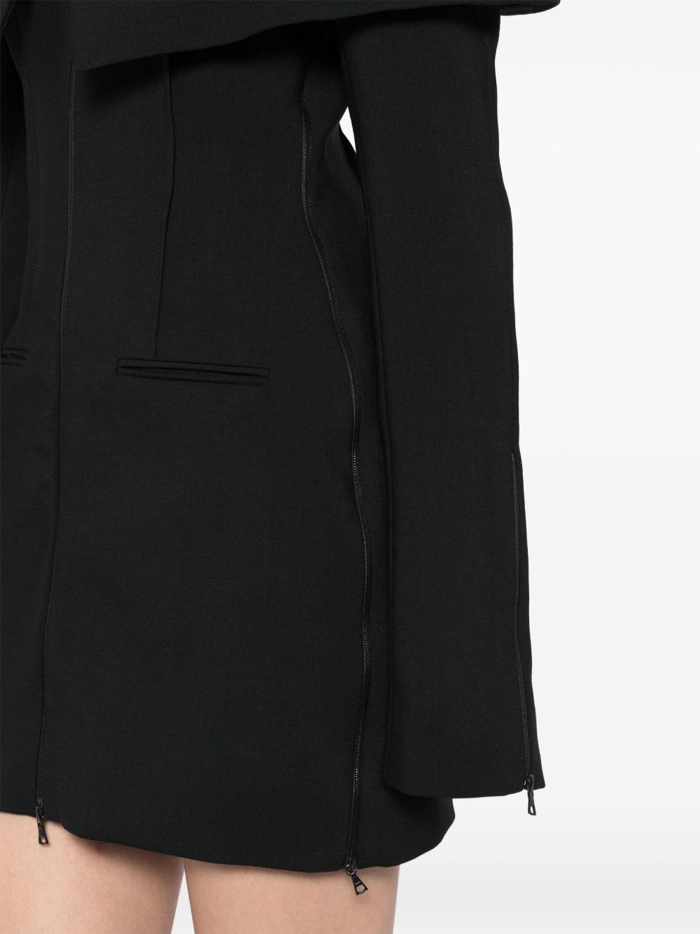 layered-shoulder tailored mini dress - 5