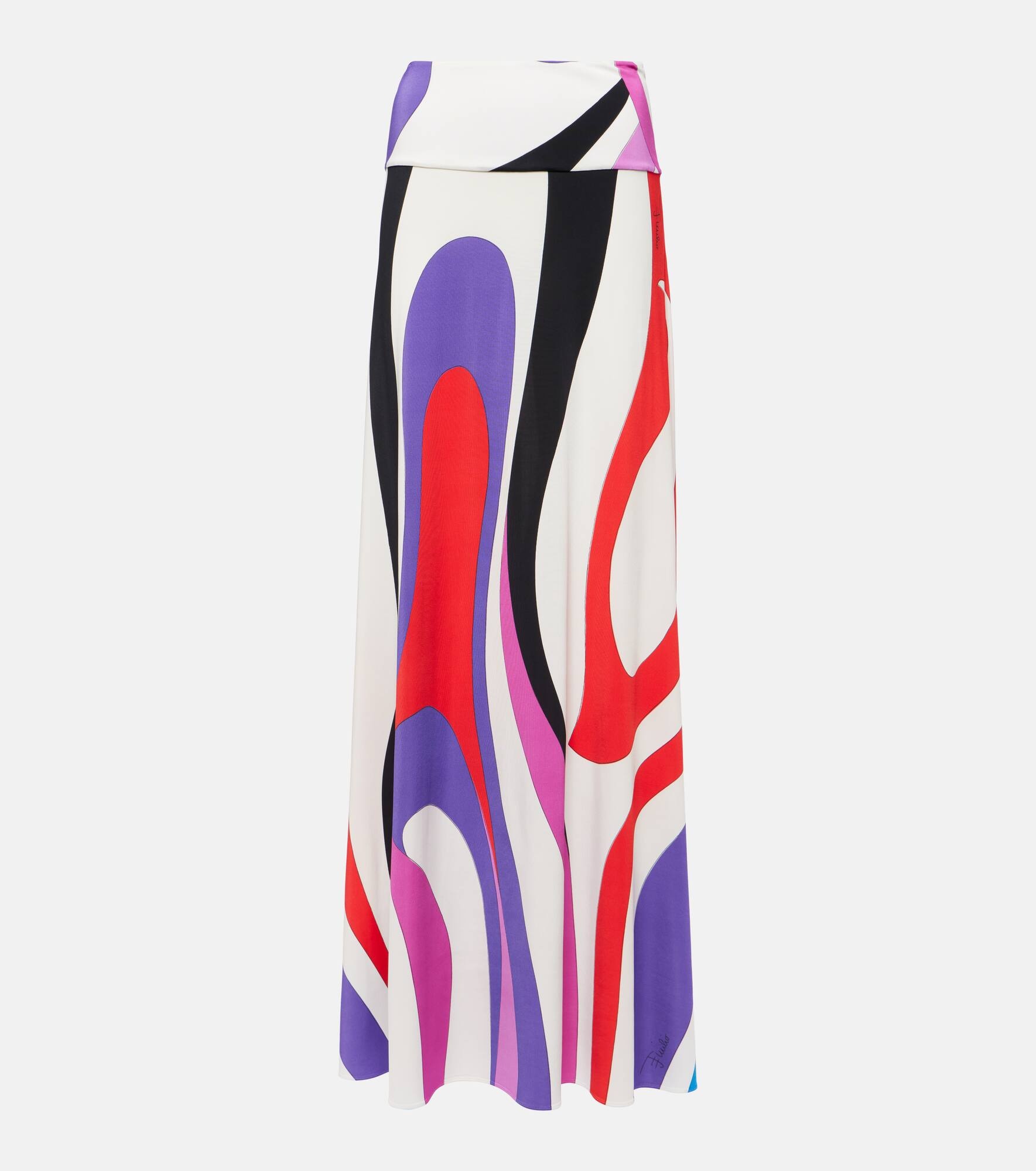 Marmo-printed satin jersey maxi skirt - 1